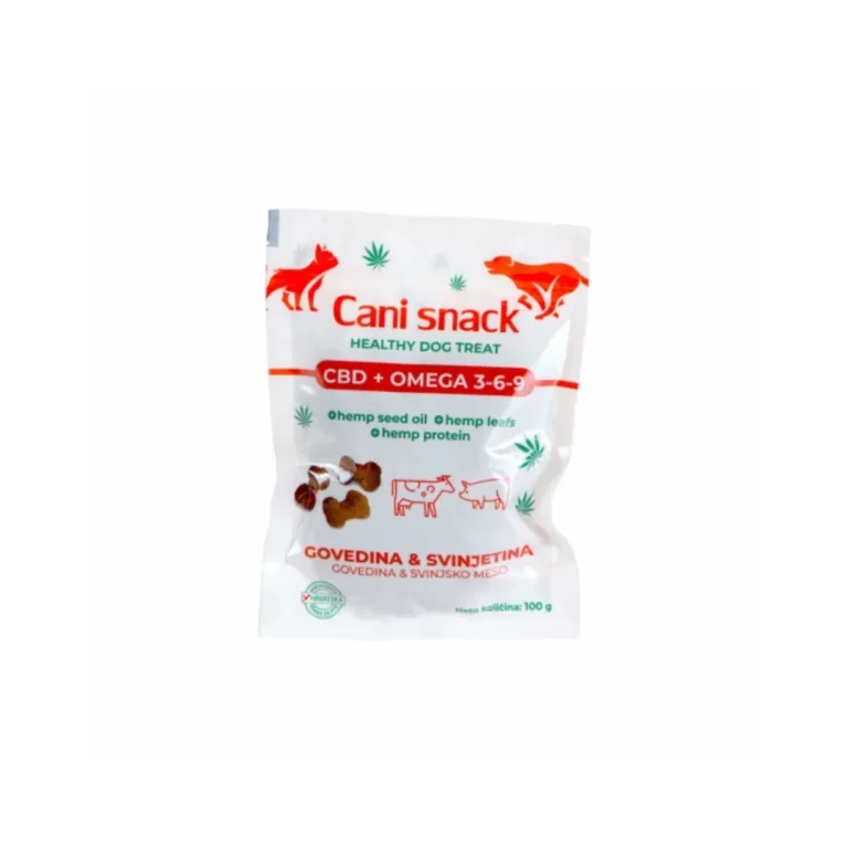 Canibis CBD poslastica za pse s konopljom - govedina i svinjetina, 100g