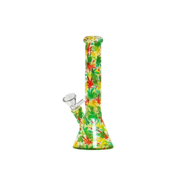 Black Sheep Rasta Leaves stakleni bong, 26 cm